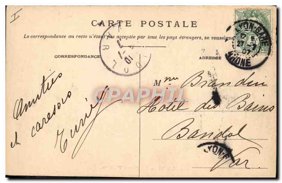 CPA Lyon Le grand Theatre Ricqles — Verso