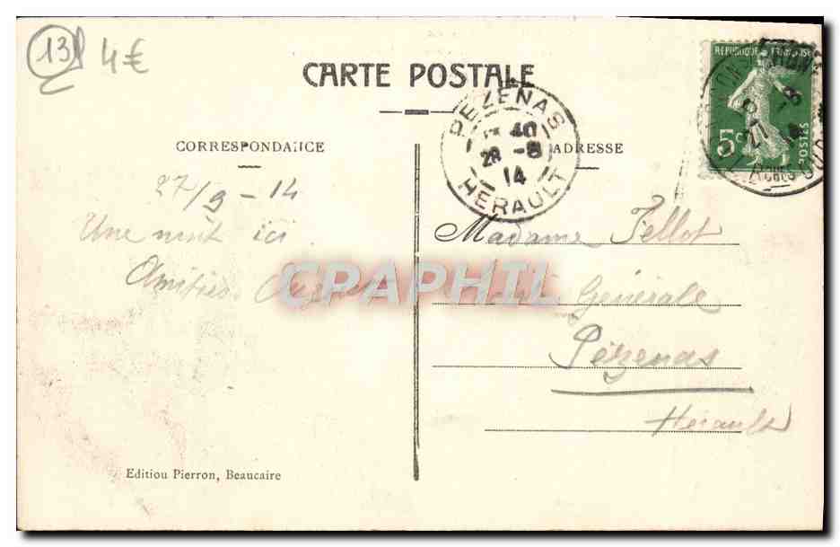 CPA Tarascon Le Chateau du Roi Rene — Rückseite