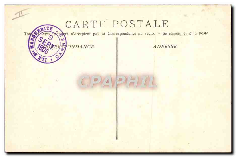 CPA Cannes Ile Sainte Marguerite Prison du Masque de fer — Verso