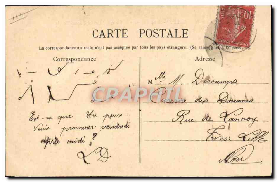 CPA Lille Les Prisons Le Quai de la Basse Deule — Rückseite
