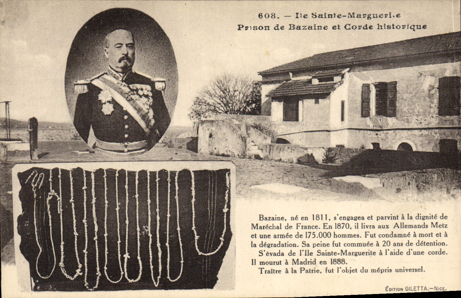 CPA L'Ile Sainte Marguerite Prison de Bazaine et corde historique 