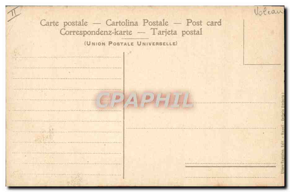 Éruption du Vésuve — vue du cratère couvert — avril 1906 — Édition D'Argenlieu, Éd. — N°11 — Reverso