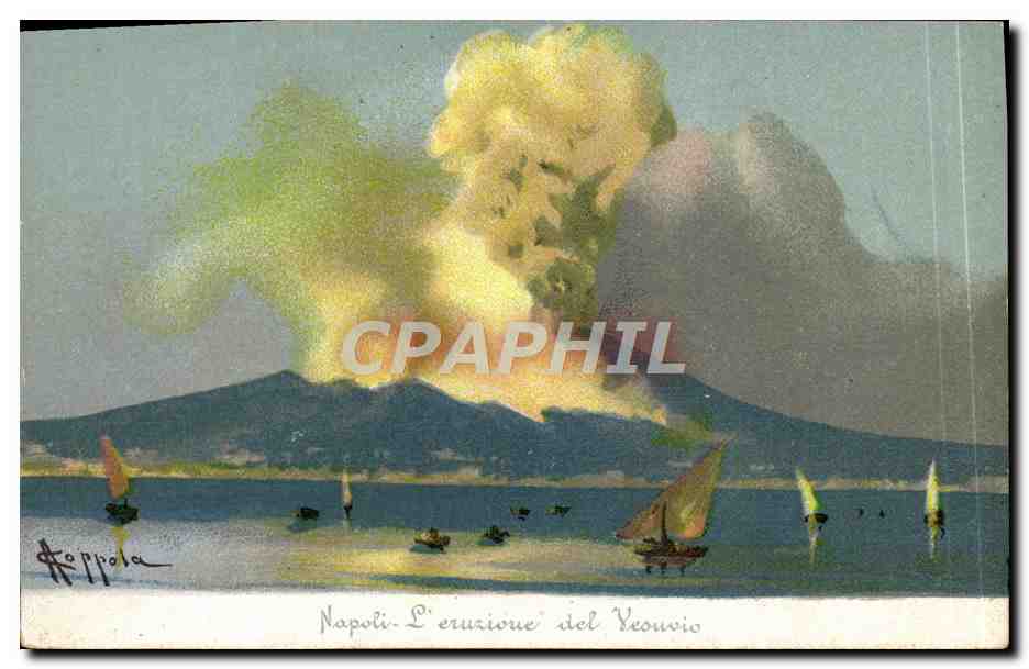 Napoli - L'éruption du Vésuve — Éditeur Ettore Ragnochio, Naples