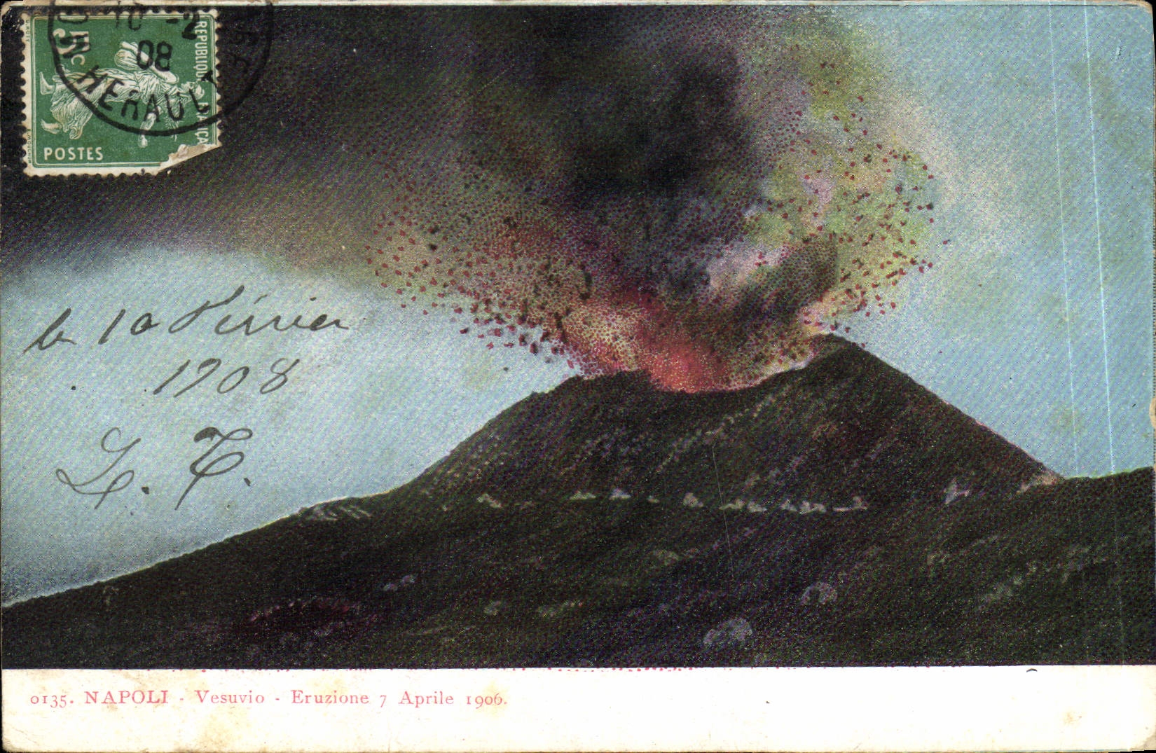 Vesuvio — Eruption 7 April 1906 — NAPOLI, série 0135