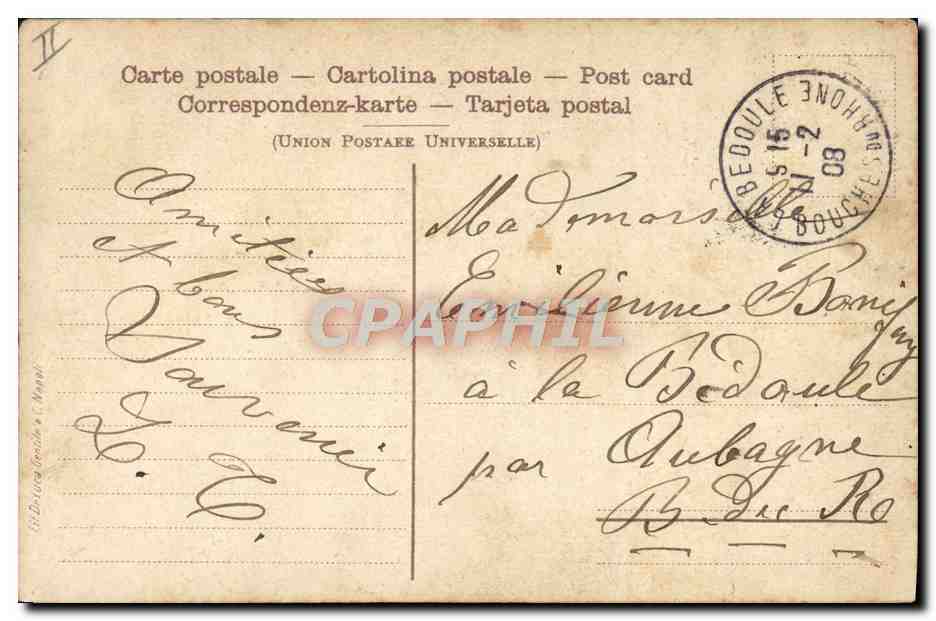 Vesuvio — Eruption 7 April 1906 — NAPOLI, série 0135 — Verso