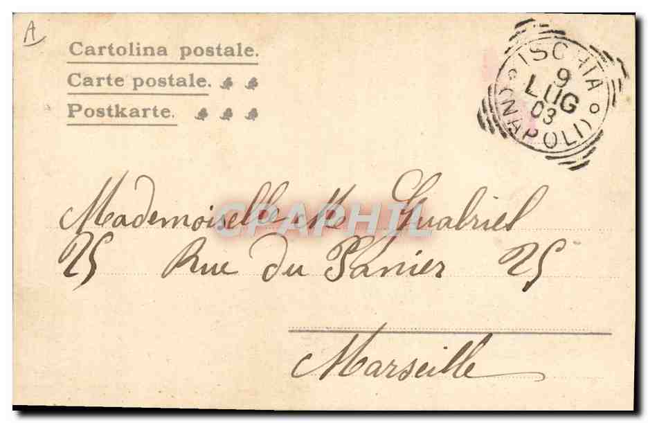 Vesuve en éruption — Novembre 1899 — De Simone, Edit. Chiaia 234, Napoli — Verso