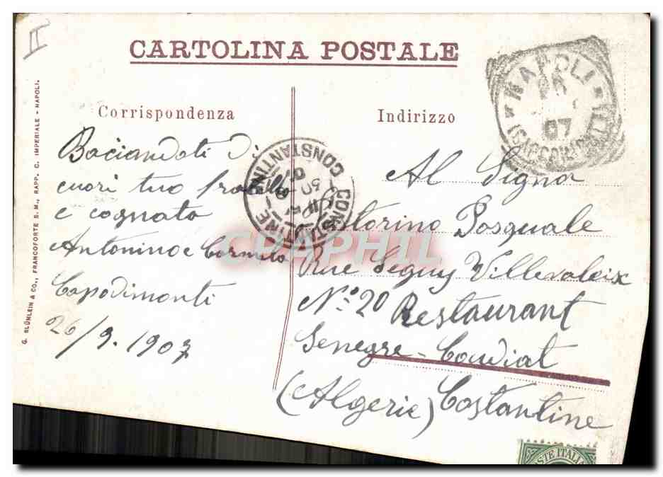Vesuvio — Eruption lavique, avril 1906 — G. RÜNKLEIN & Cie, Naples — Verso