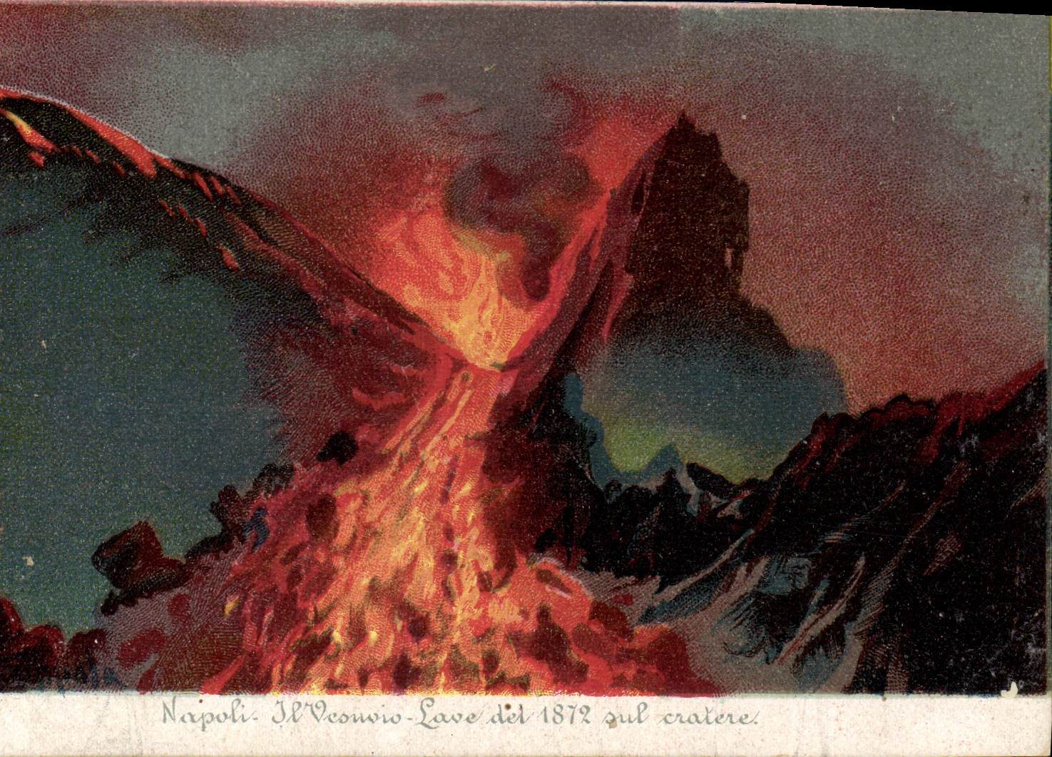 Napoli. Il Vesuvio - Lave del 1872 sul cratere — édition CPAPHIL