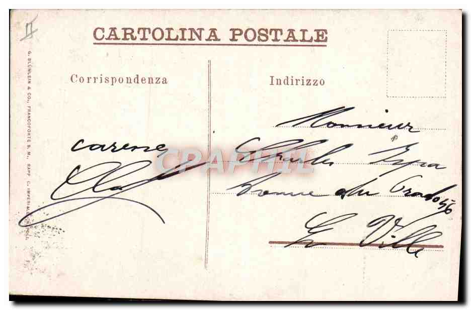 CPA Volcan Napoli e porto militare col Vesuvo Bateaux — Verso