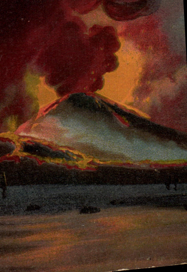 Éruption volcanique — illustration — Union Postale Universelle