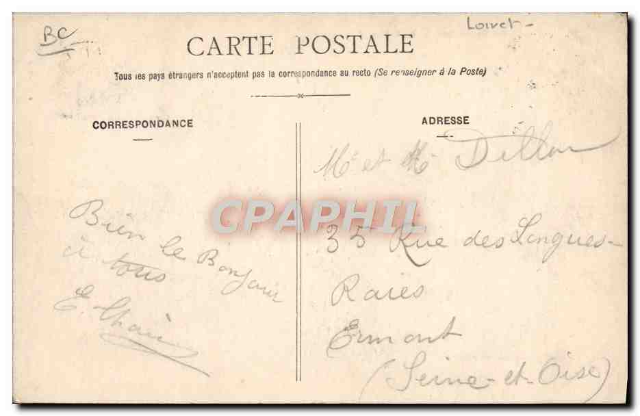CPA Militaria Coiffeur Perruquier Camp de Cercottes La toilette du sergent  — Rückseite