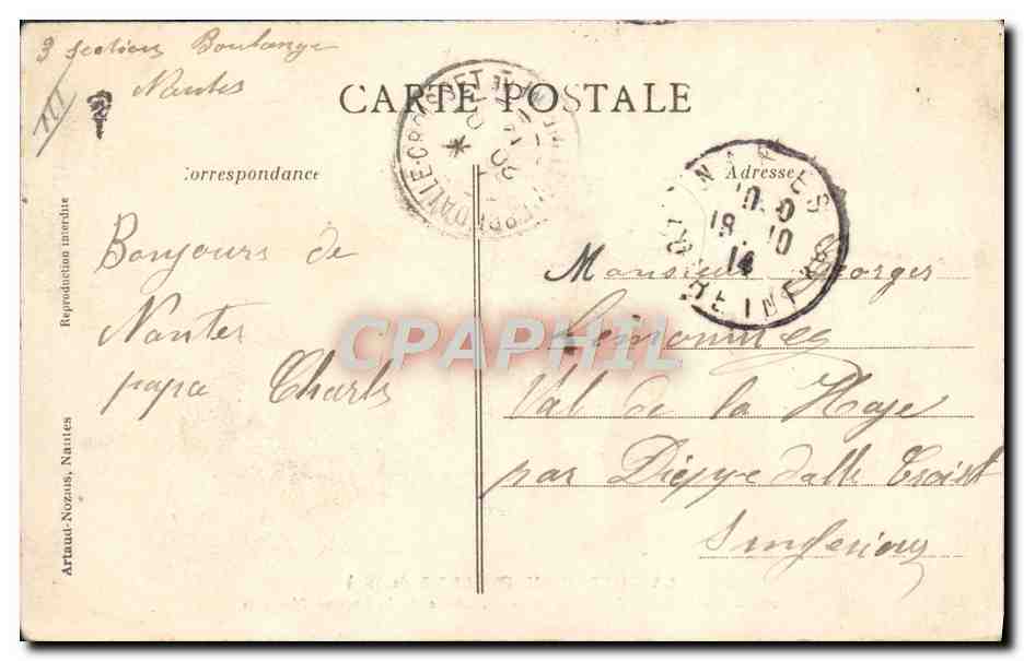 Boulangerie de campagne - Panetterie de la Station-Magasin — LA GUERRE EUROPÉENNE de 1914 — n° 238 — Verso