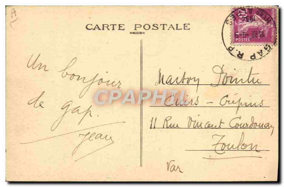 Die Alpen — Winter-Sport — Mile Joubert, Verlag, Gap, Nr. 199 — Rückseite