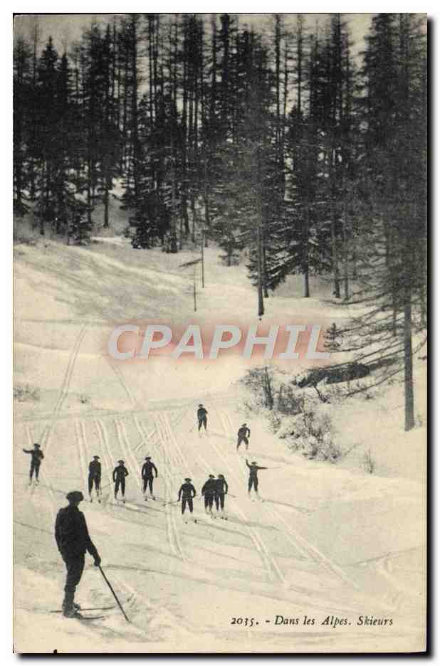 Dans les Alpes. Skieurs — 2035 — Édition Reynaud, Chambéry