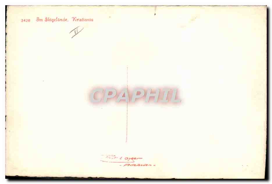 CPA Sports d'hiver Ski Im Skigelande Kristiana — Rückseite