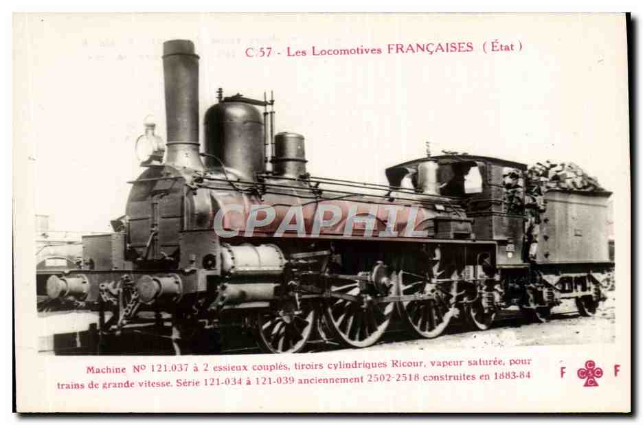 CPA Train Locomotive Machine 121 037