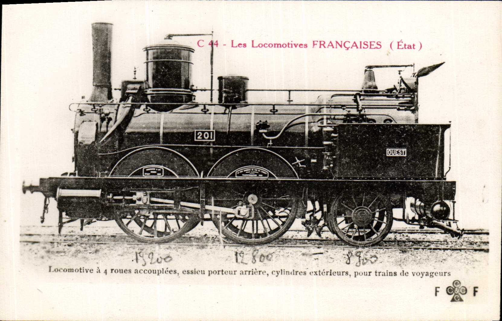 CPA Train Locomotive a 4 roues accouplees