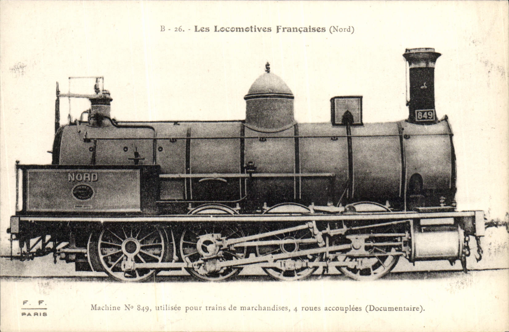 CPA Train Locomotive Machine 849 pour trains de marchandises 
