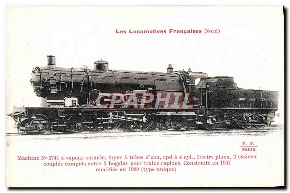 CPA Train Locomotive Machine 2741 a vapeur saturee