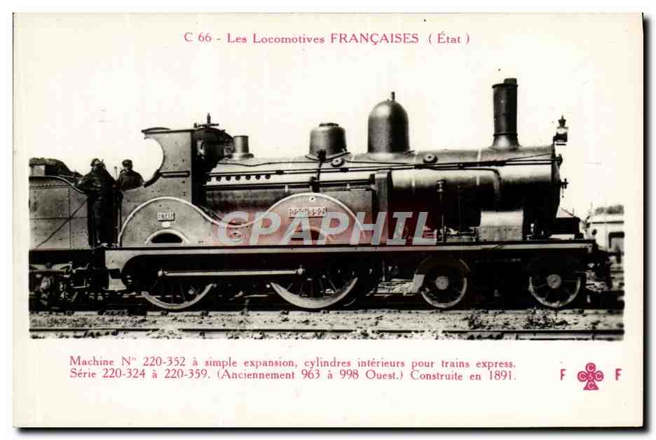 CPA Train Locomotive Machine 220 352