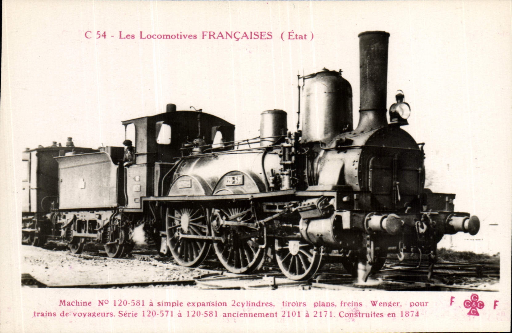 CPA Train Locomotive Machine 120 581