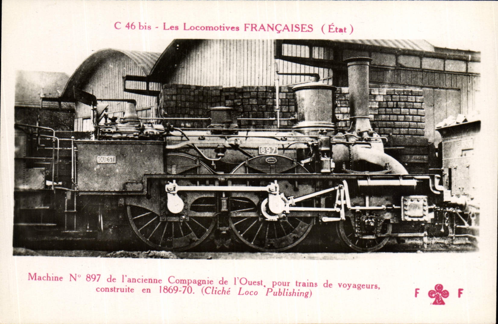 CPA Train Locomotive Machine 897 de l'ancienne Compagnie de l'Ouest