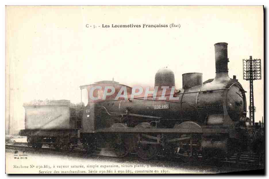 CPA Train Locomotive Machine 030 883