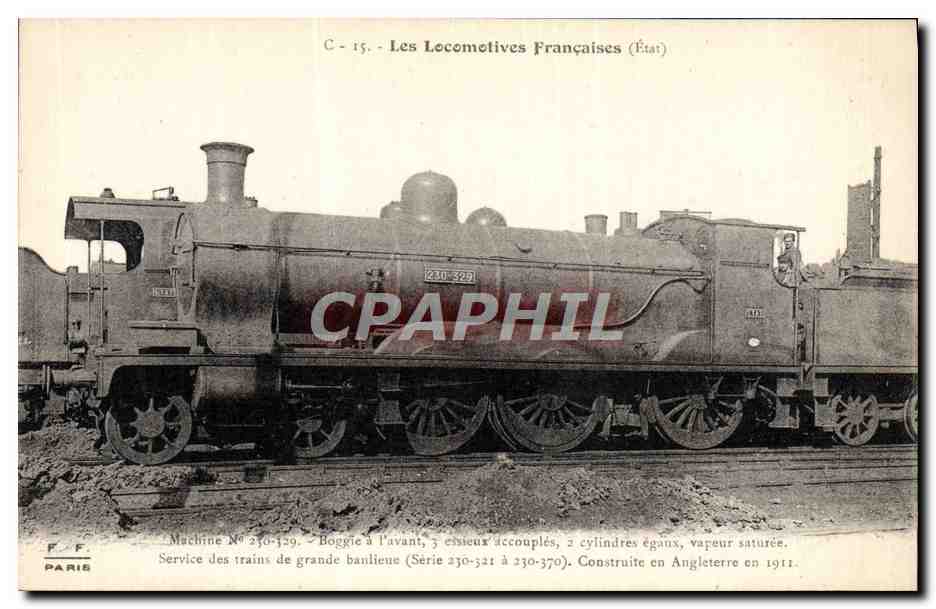 CPA Train Locomotive Machine 230 329 