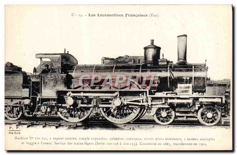 CPA Train Locomotive Machine 220 241
