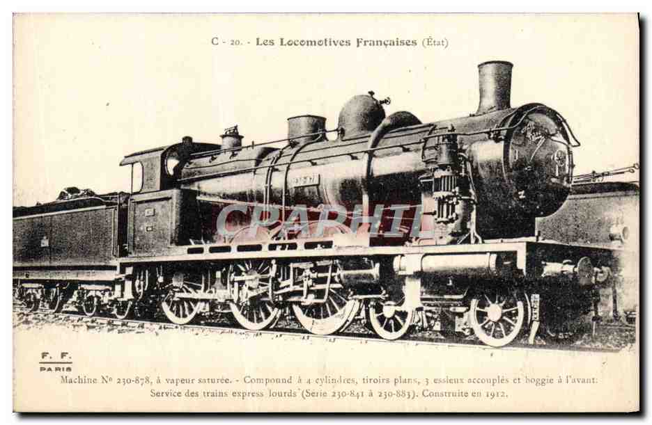 CPA Train Locomotive Machine 230 878