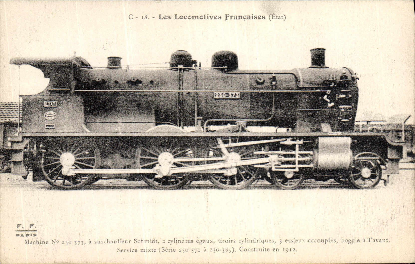 CPA Train Locomotive Machine 230 373 