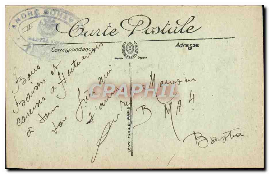CPA Bateau voilier Brig goelette fuyant devant le temps — Back
