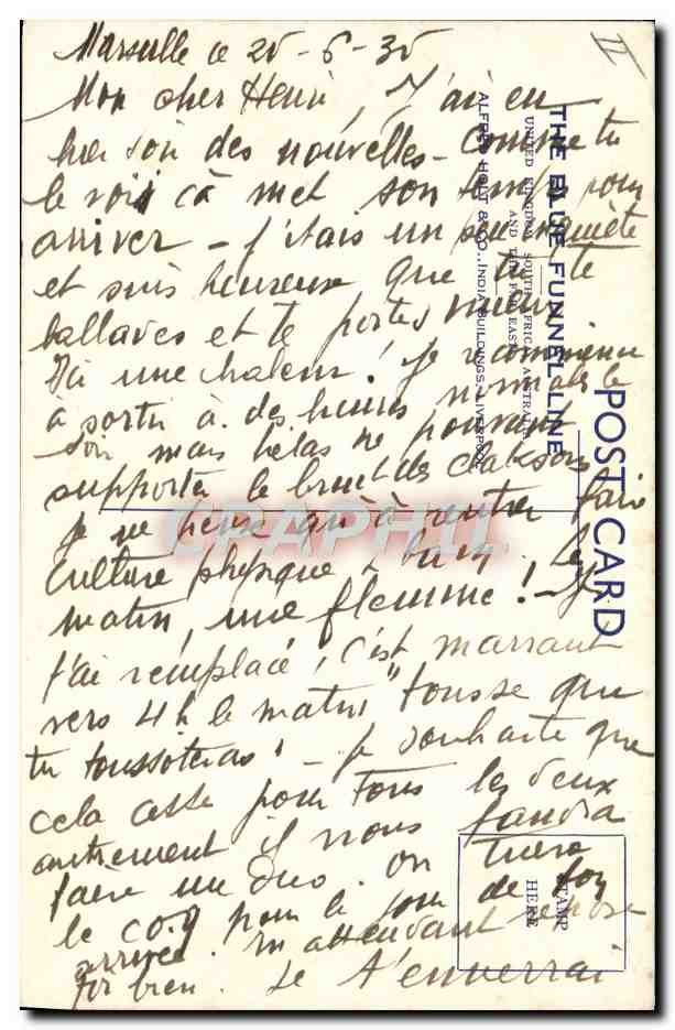 CPA Bateau voilier Paquebot — Back