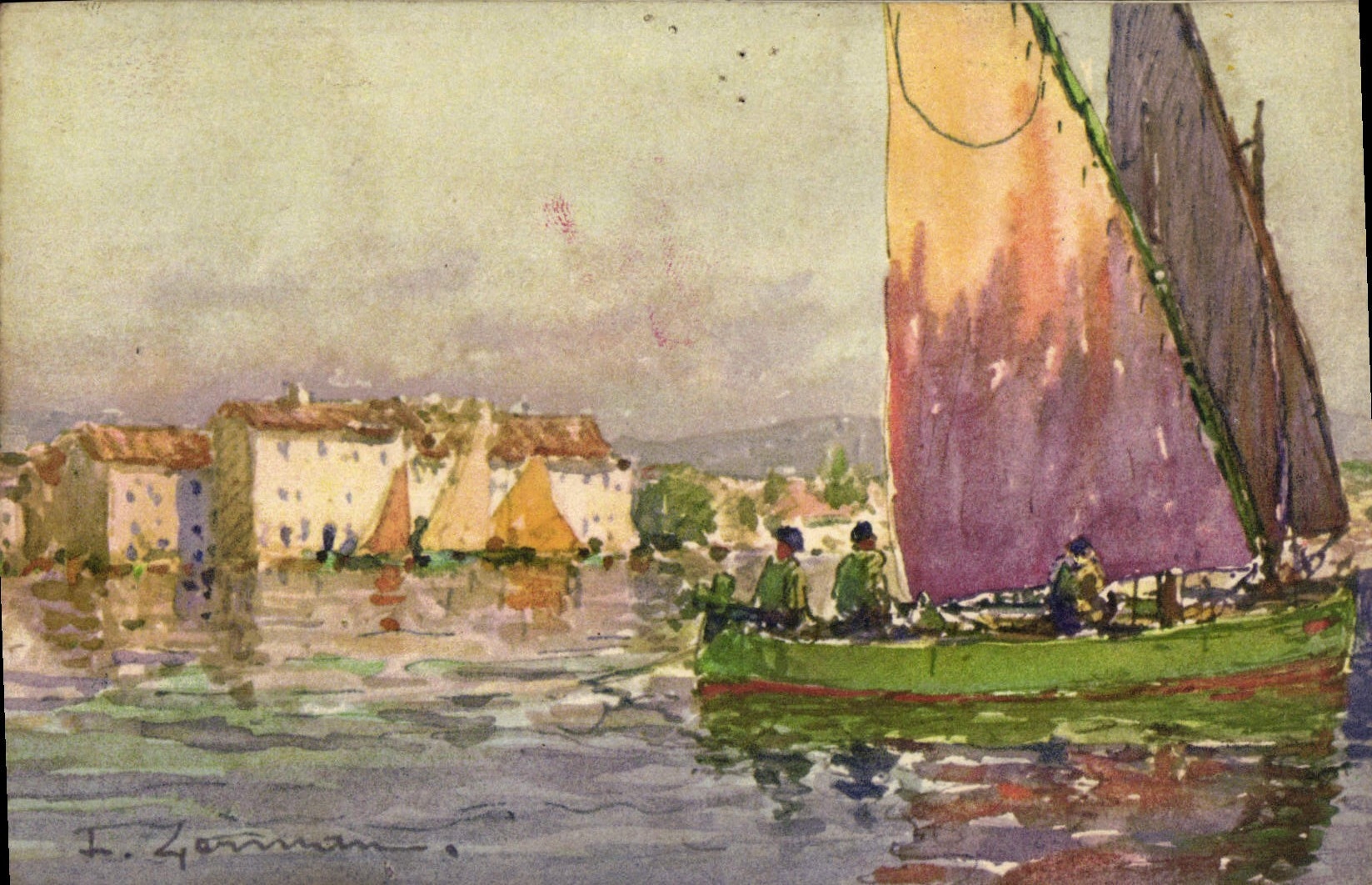 Golfe-Juan — vue maritime avec voile coloré — STF No. 708