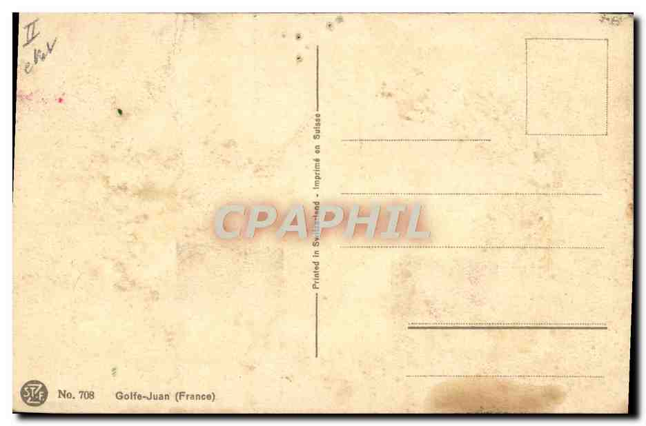 Golfe-Juan — vue maritime avec voile coloré — STF No. 708 — Reverso