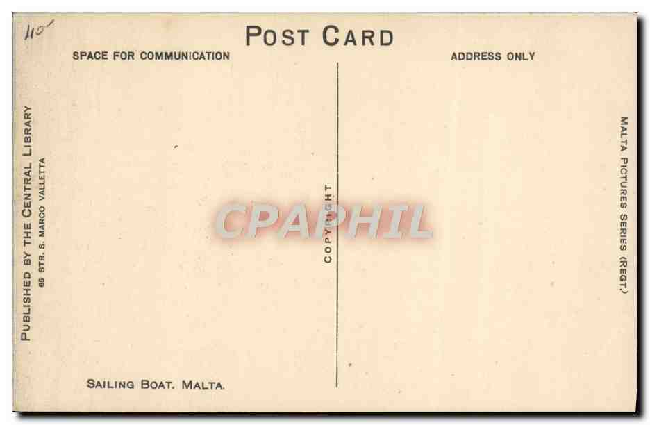 CPA Bateau voilier Sailing boat Malta Malte — Verso