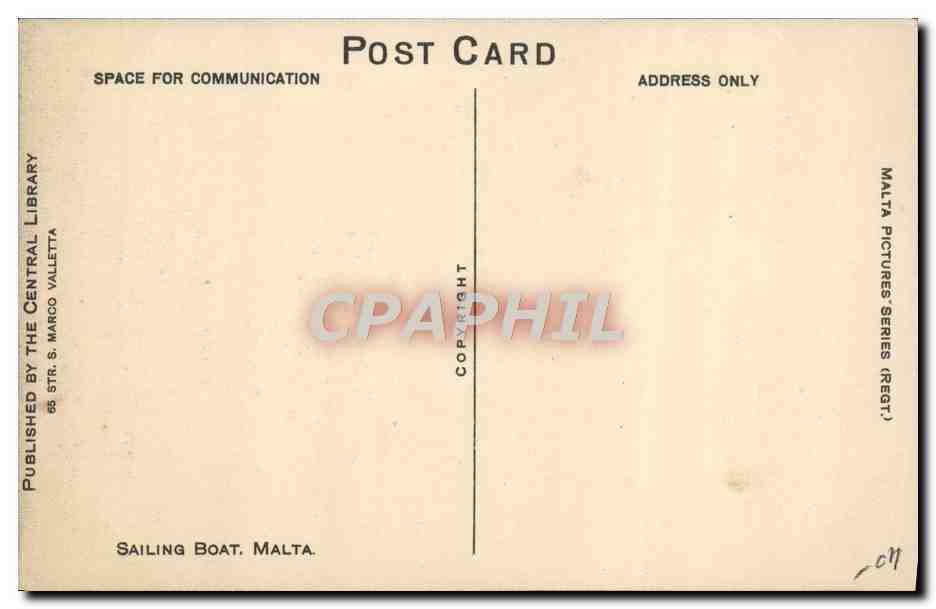 CPA Bateau voilier Sailing boat Malta Malte — Verso