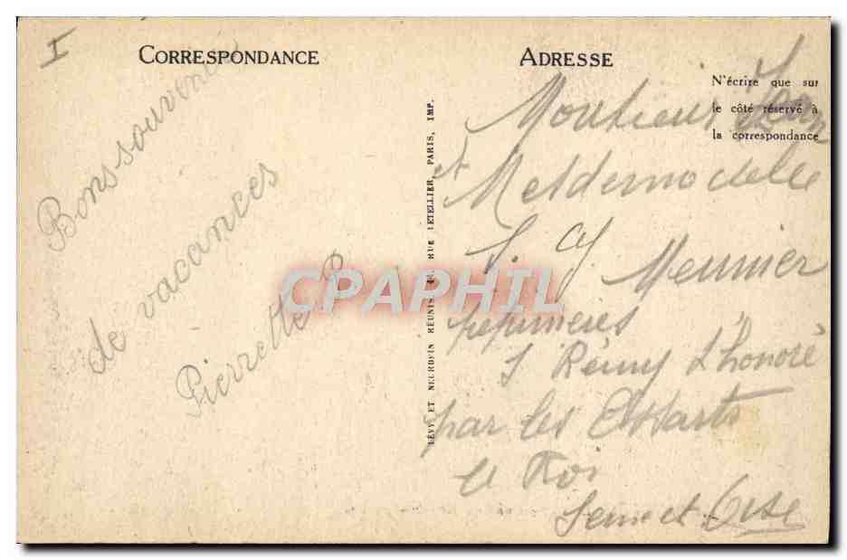 CPA Bateau de peche Dans les brisants voilier  — Verso