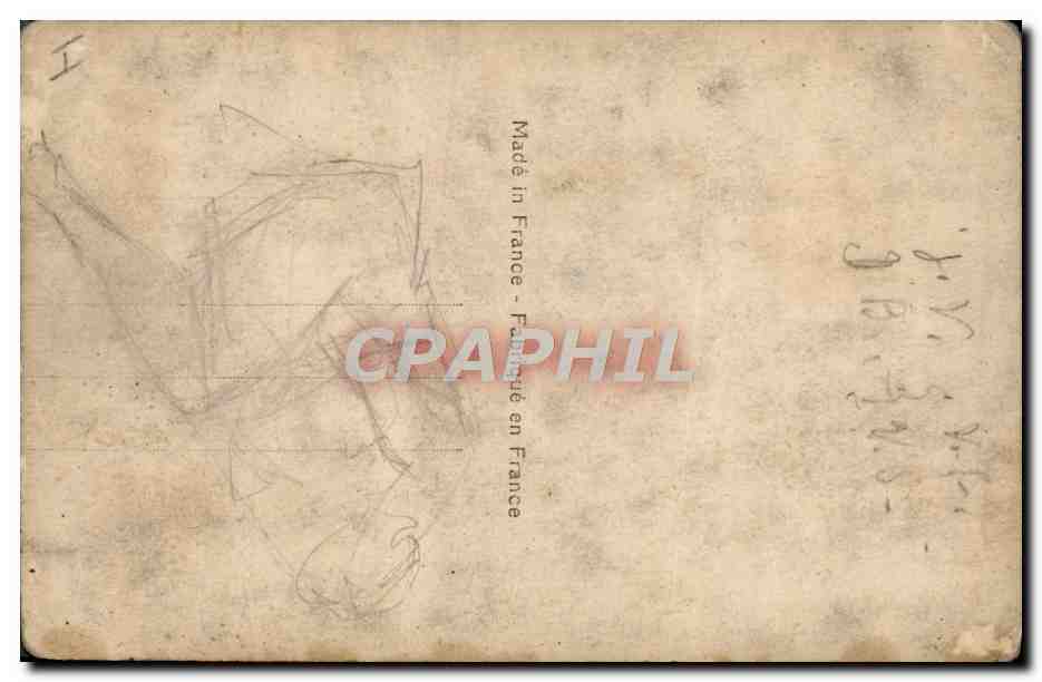 Vintage Postcard Naked Erotic Woman — Back