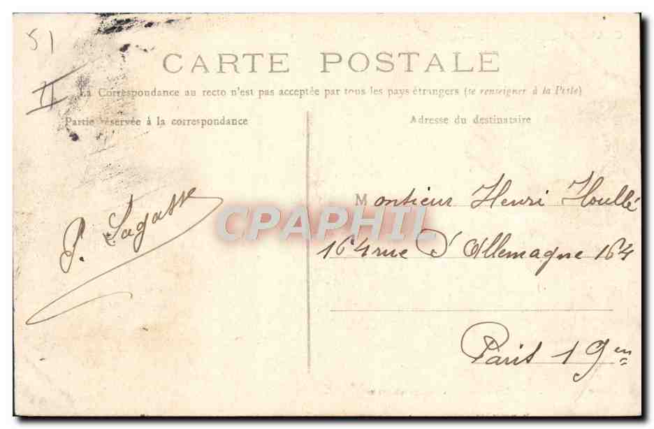 CPA Militaria Chalons sur Marne Caserne Chanzy 106eme de ligne  — Rückseite