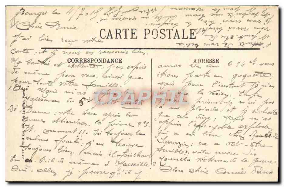 CPA Militaria Bourges Les etablissements militaires — Rückseite