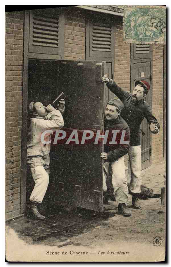 CPA Militaria Scene de caserne Les fricoteurs 