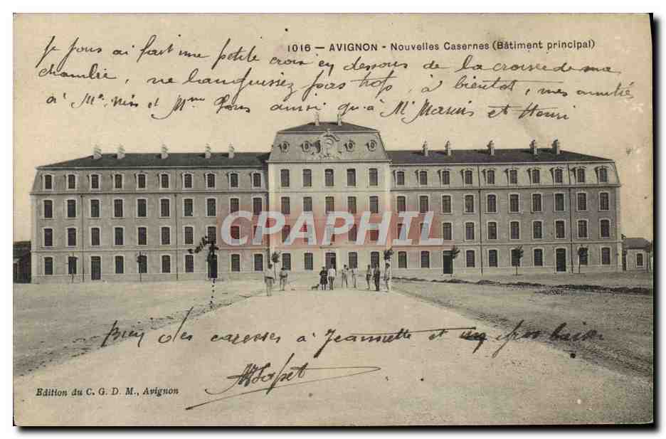 CPA Militaria Avignon Nouvelles casernes Batiment principal
