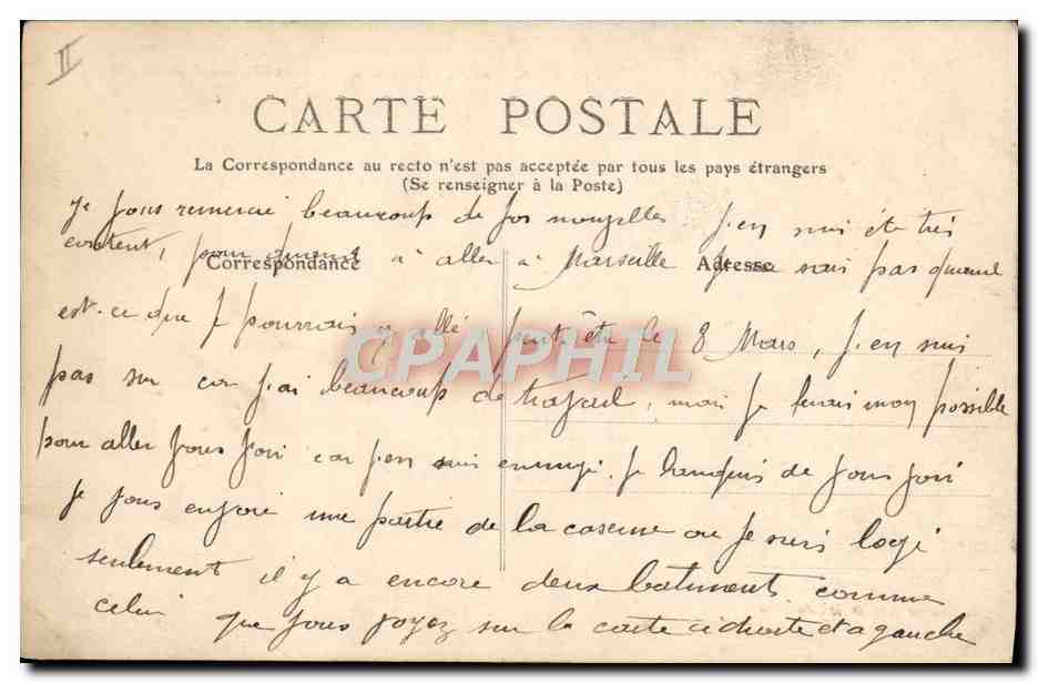 CPA Militaria Avignon Nouvelles casernes Batiment principal — Rückseite