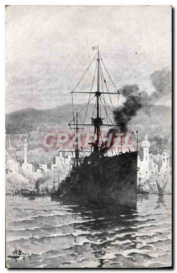 CPA Bateau de guerre