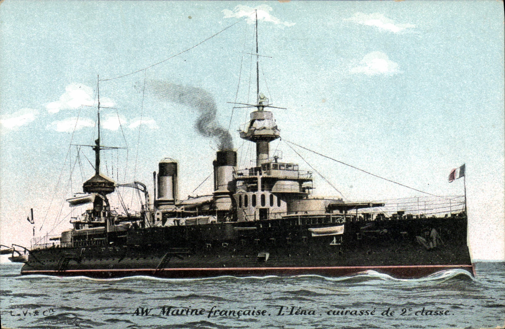 L'Iéna, cuirassé de 2e classe — Marine française — éditeur L.V. & Cie