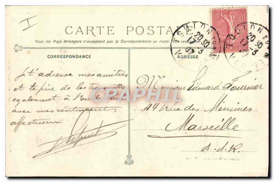 CPA Bateau Cuirasse d'escadre Iena detruit par l'explosion du 12 mars 1907 — Verso