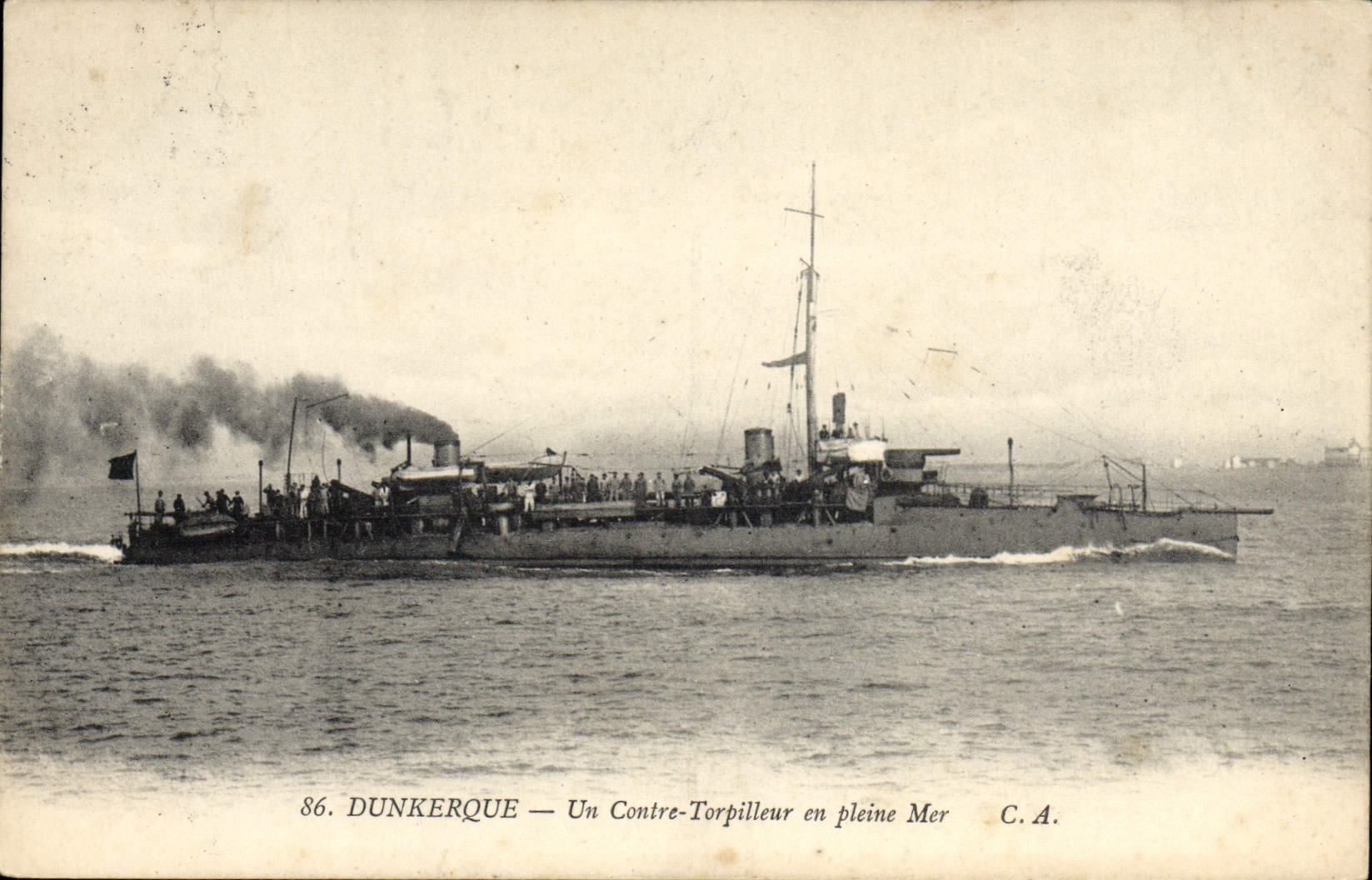 Dunkerque — Un Contre-Torpilleur en pleine Mer — C.A. n°86