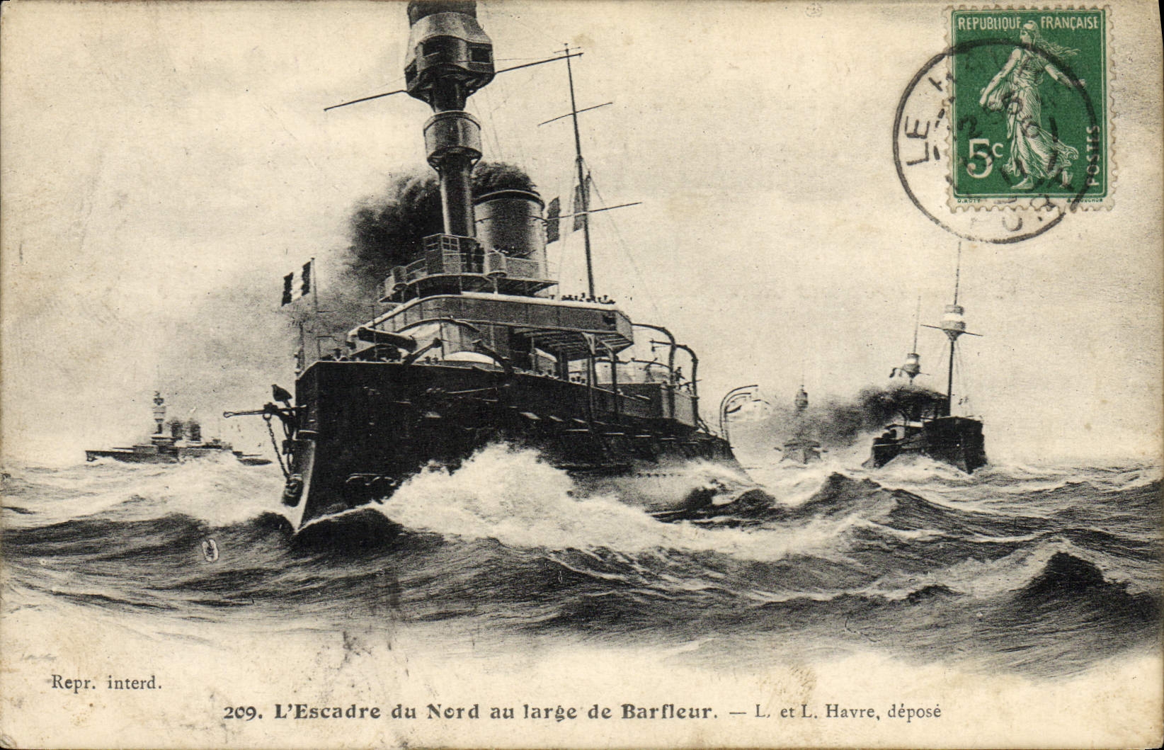 L'Escadre du Nord au large de Barfleur — L. et L. Havre, déposé
