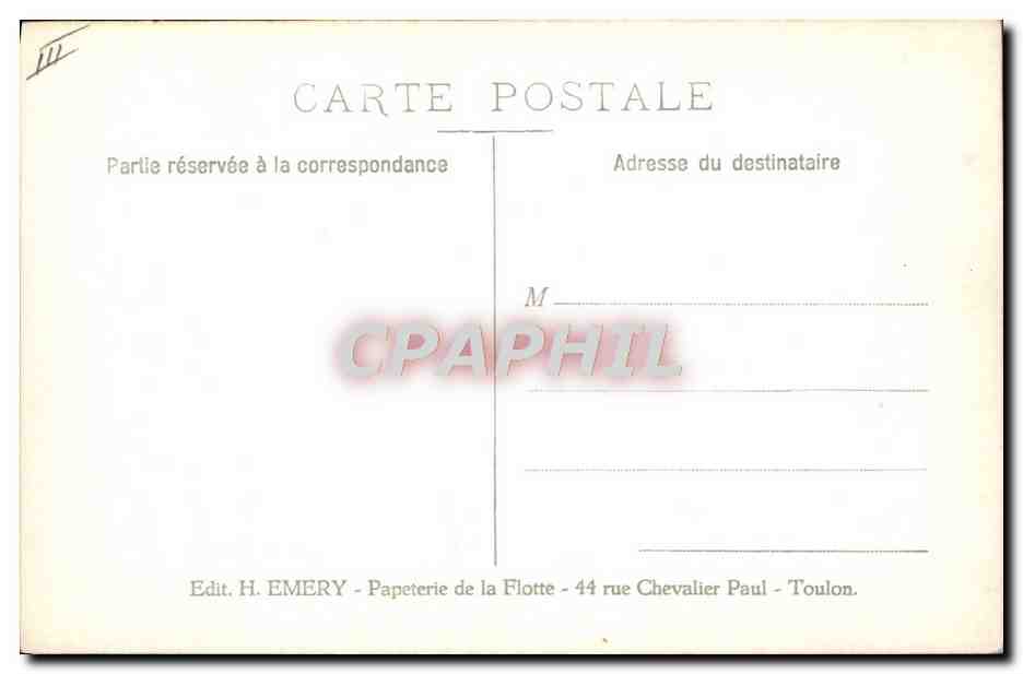 CPM Bateau de guerre — Verso
